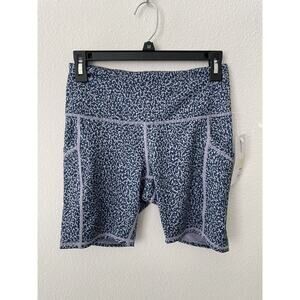 Z By Zella Bike Shorts Blue And Purple Speckle Size Small NWT